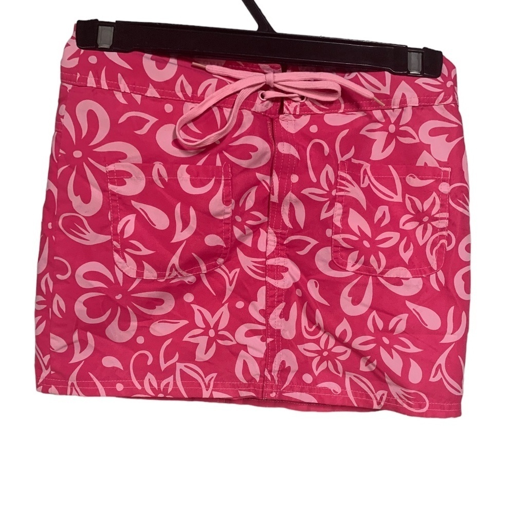 Girl's Pink Tropical Flower Skirt/Bathing Suit Cover